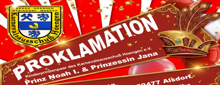 Proklamation Kinderprinzenpaar 2026